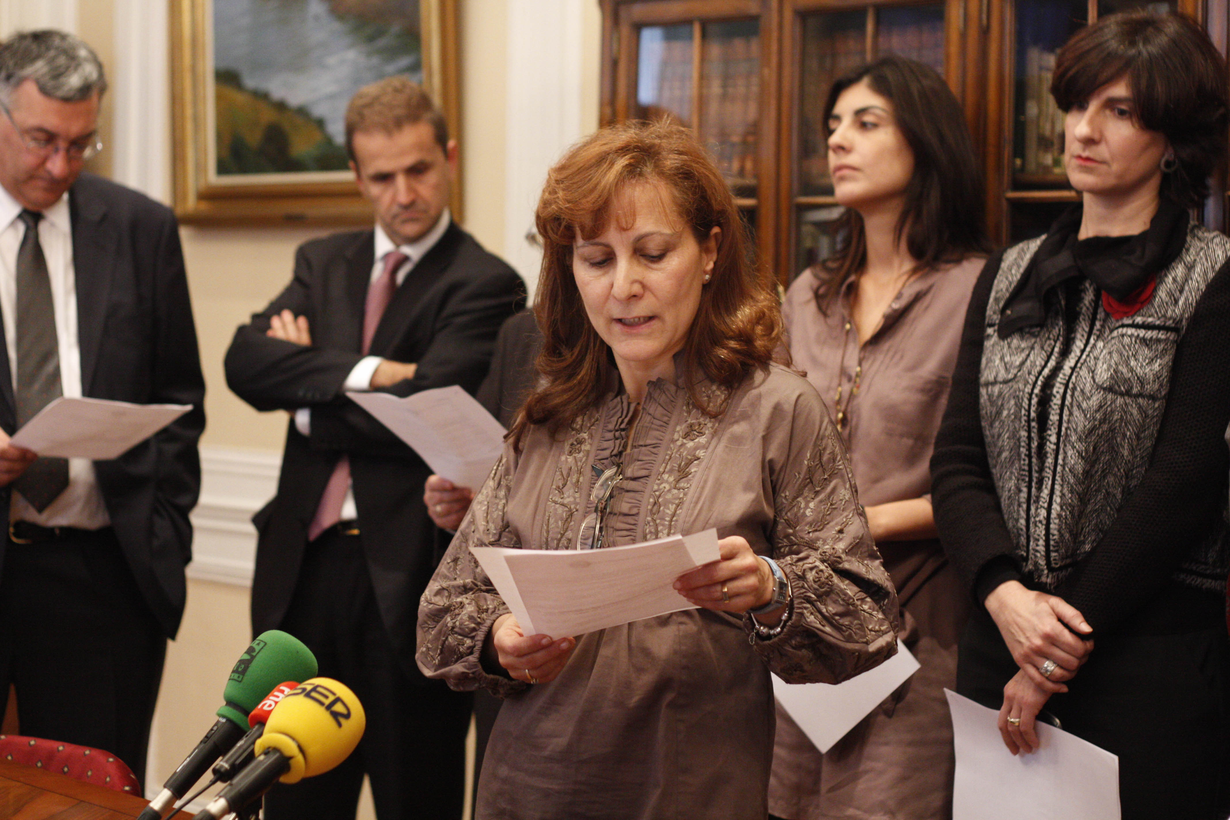 La presidenta de la FAPE lee la Declaración. Foto: Milagros Checarelli